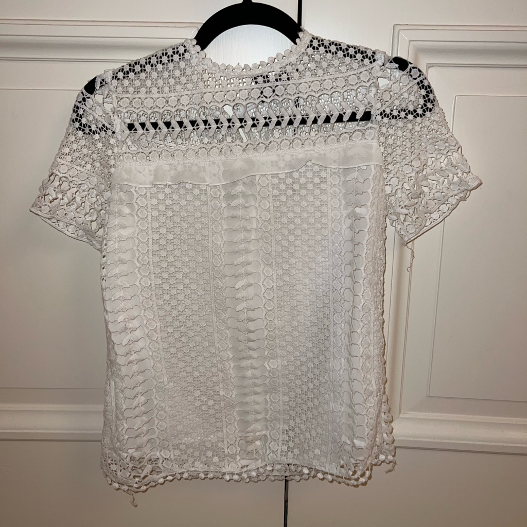 Aqua White Blouse
